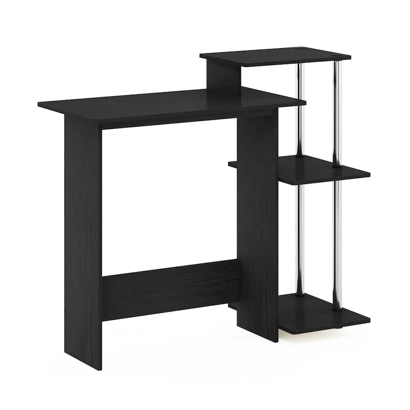 Home Laptop Desk with 3 Open Storage Shelves