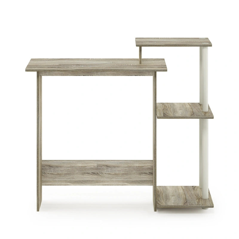 Home Laptop Desk with 3 Open Storage Shelves
