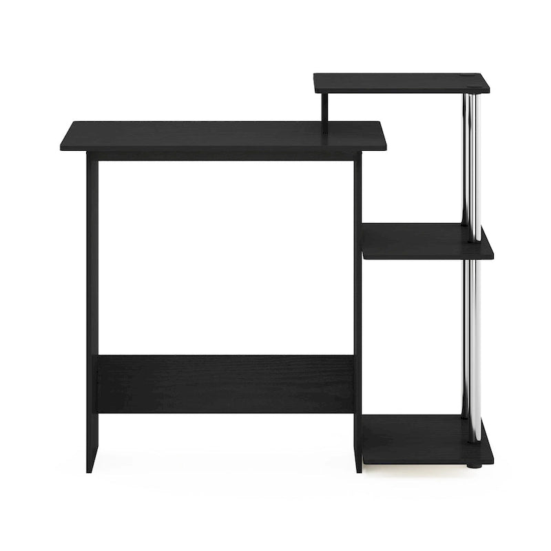 Home Laptop Desk with 3 Open Storage Shelves