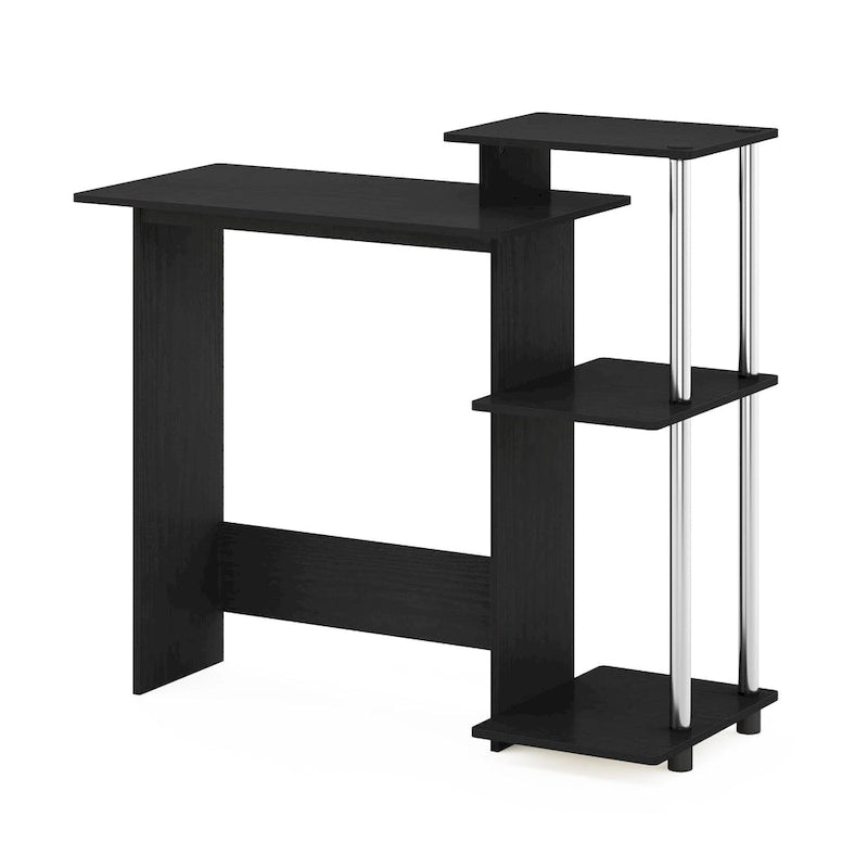 Home Laptop Desk with 3 Open Storage Shelves