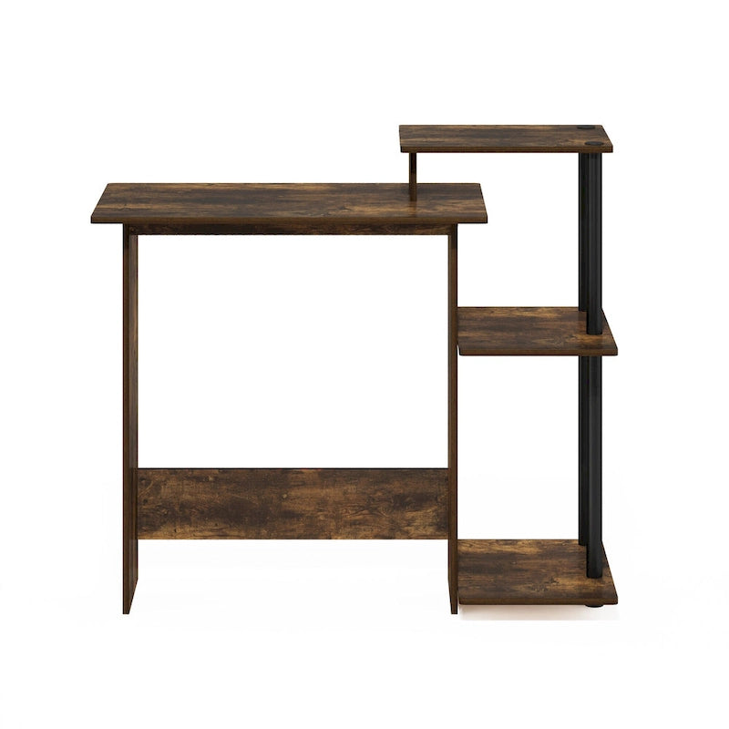 Home Laptop Desk with 3 Open Storage Shelves