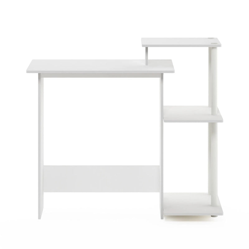 Home Laptop Desk with 3 Open Storage Shelves