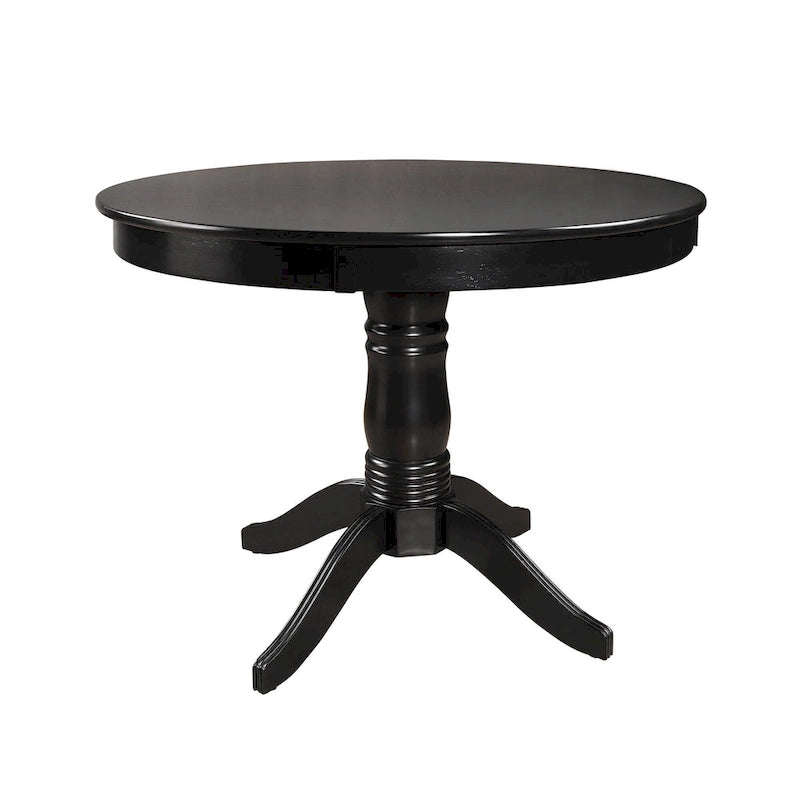Round Pedestal Dining Table in Black Rubberwood 42 Inch