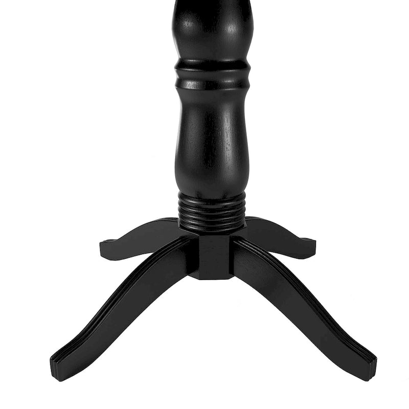 Round Pedestal Dining Table in Black Rubberwood 42 Inch