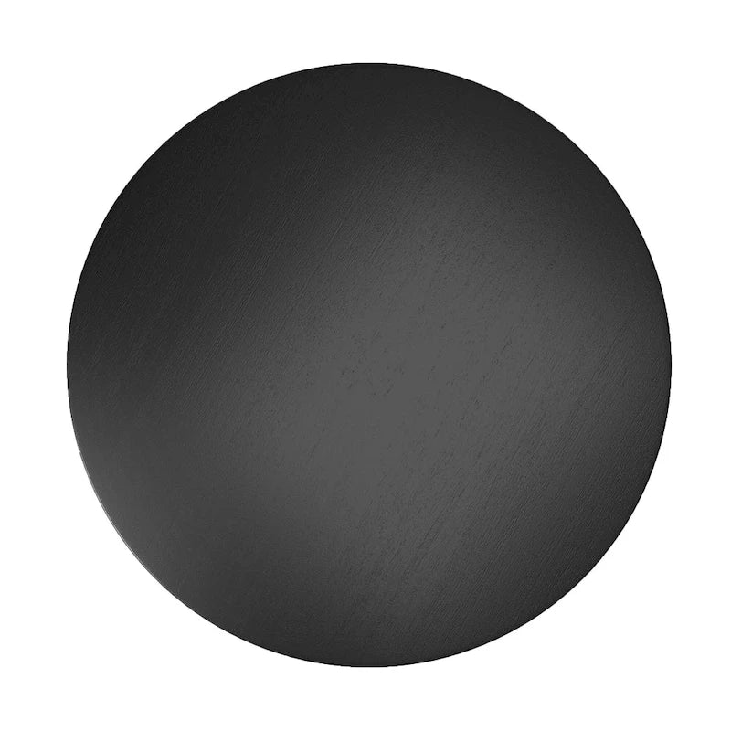 Round Pedestal Dining Table in Black Rubberwood 42 Inch