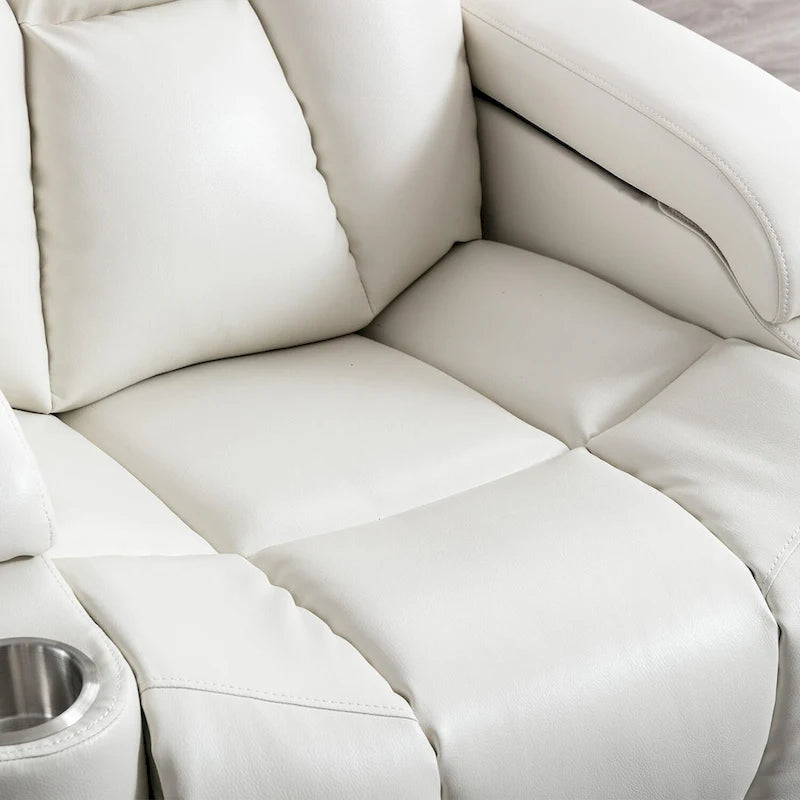 Power Recliner Chair with USB Ports and Cup Holders Faux Leather