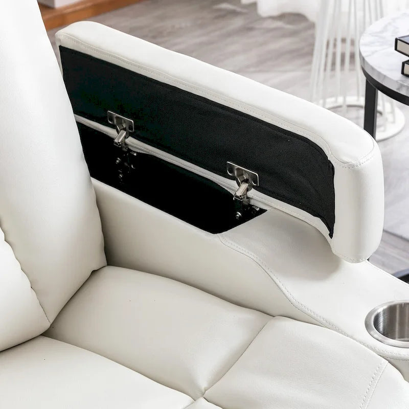 Power Recliner Chair with USB Ports and Cup Holders Faux Leather
