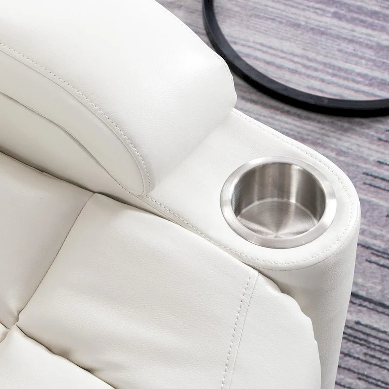 Power Recliner Chair with USB Ports and Cup Holders Faux Leather