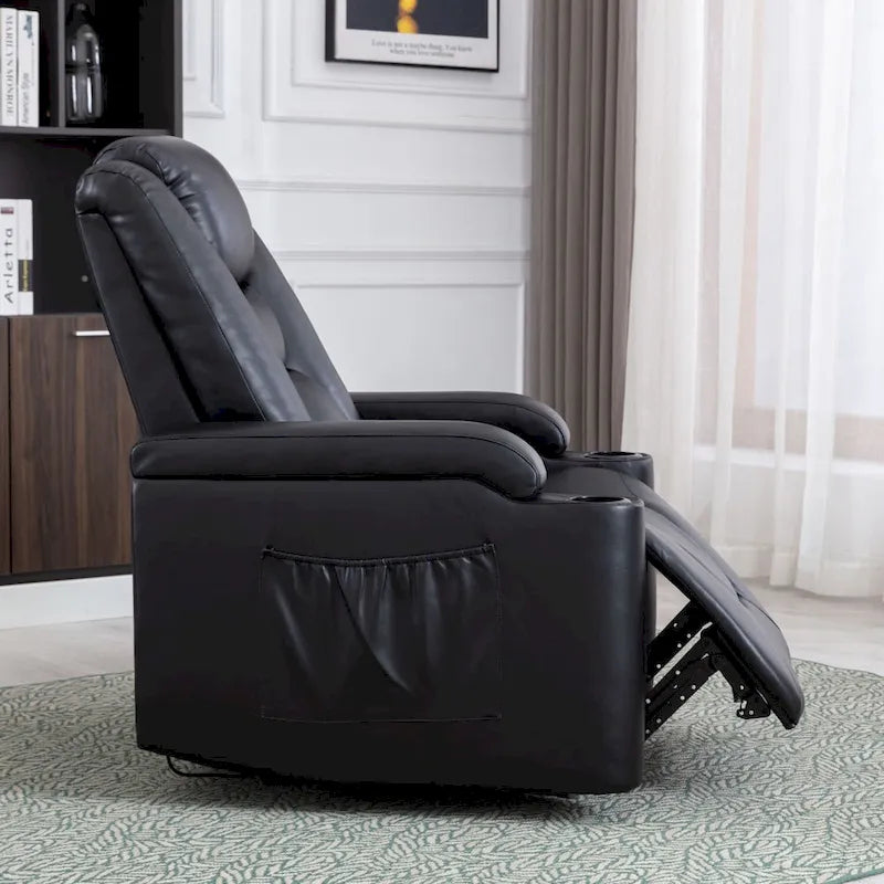 Power Recliner Chair with USB Ports and Cup Holders Faux Leather