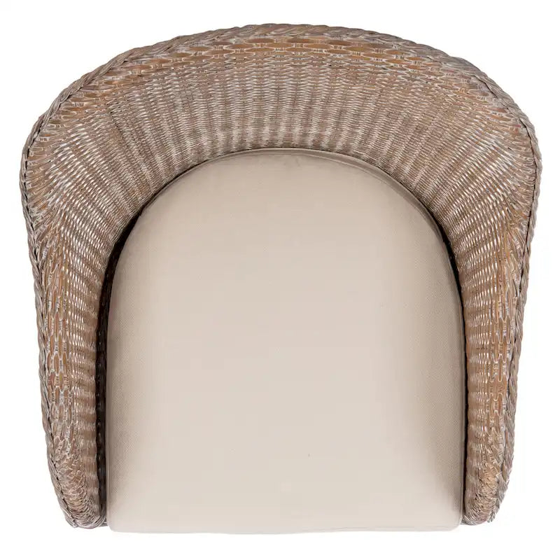 Grey Rattan Accent Chair with White Cushion