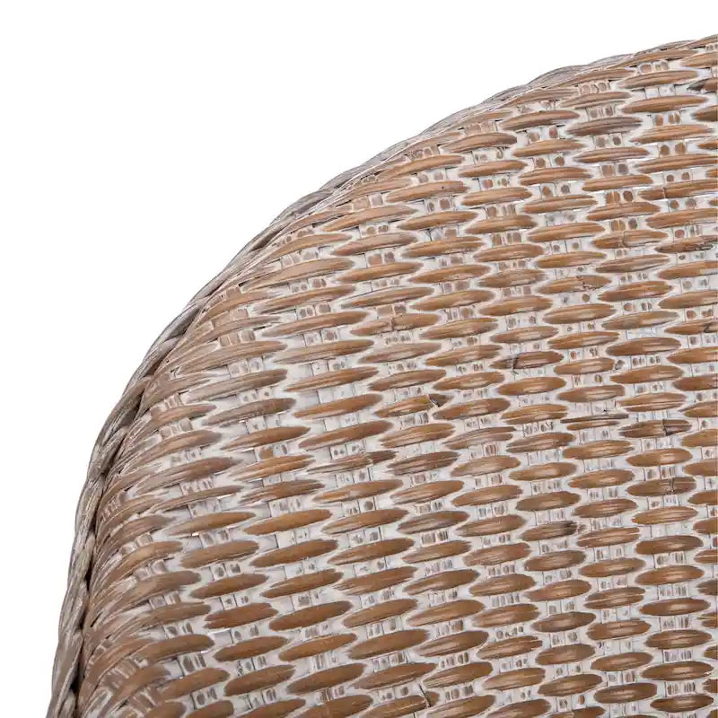 Grey Rattan Accent Chair with White Cushion