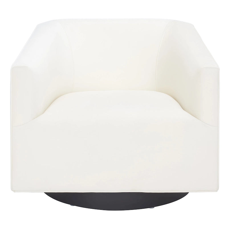 Velvet Swivel Accent Chair with Black Swivel Base