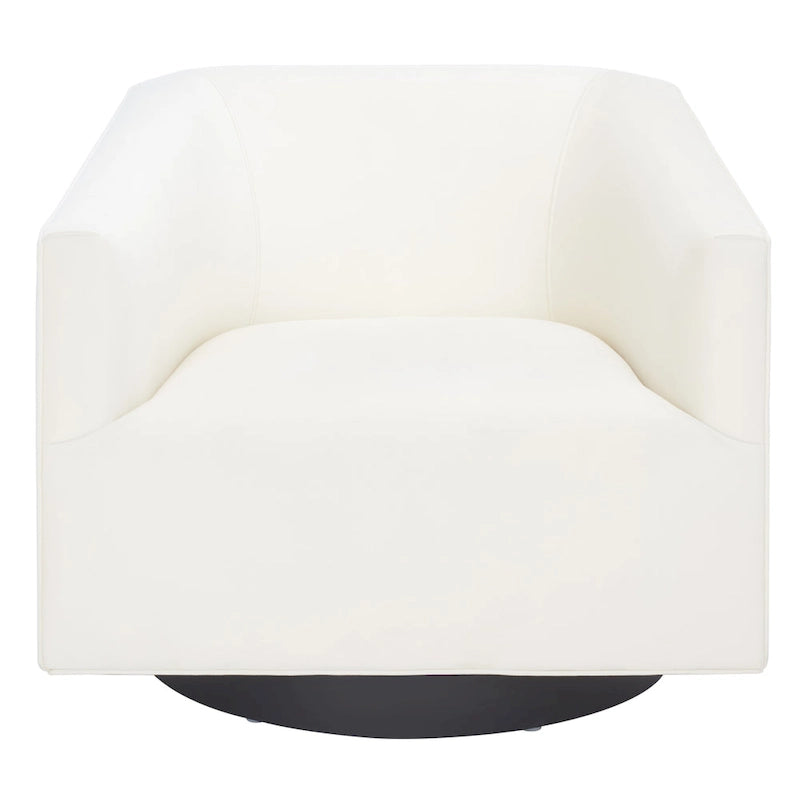 Velvet Swivel Accent Chair with Black Swivel Base