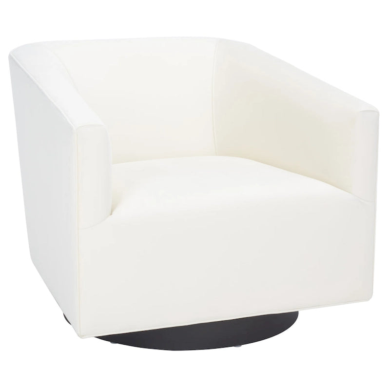 Velvet Swivel Accent Chair with Black Swivel Base