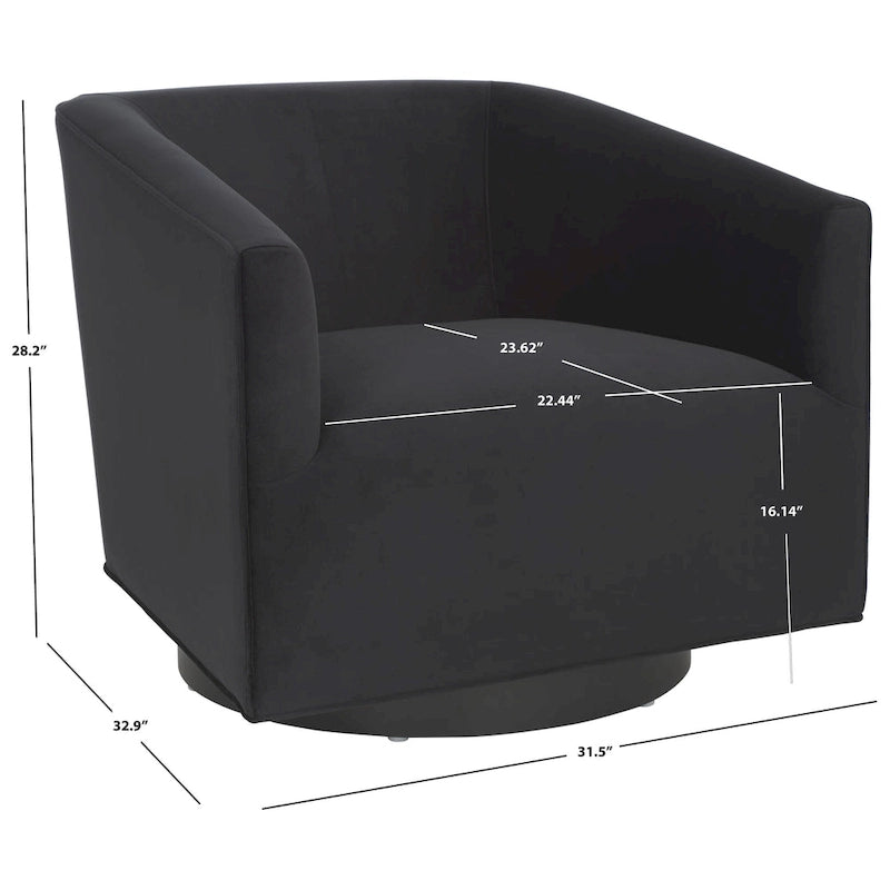 Velvet Swivel Accent Chair with Black Swivel Base