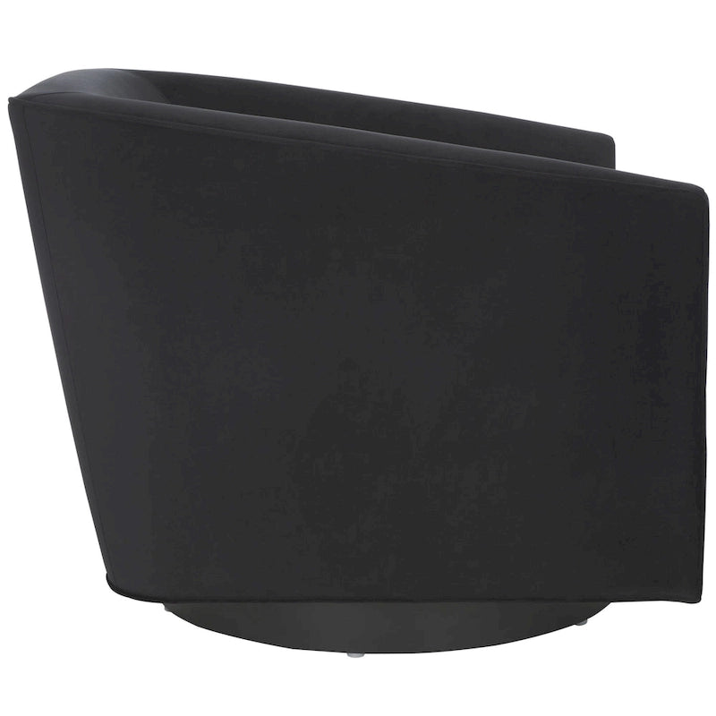 Velvet Swivel Accent Chair with Black Swivel Base