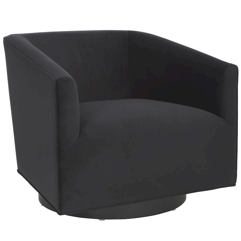 Velvet Swivel Accent Chair with Black Swivel Base