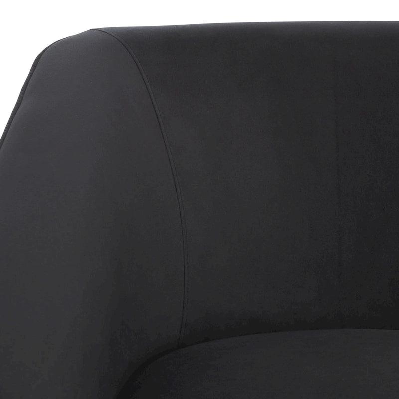Velvet Swivel Accent Chair with Black Swivel Base