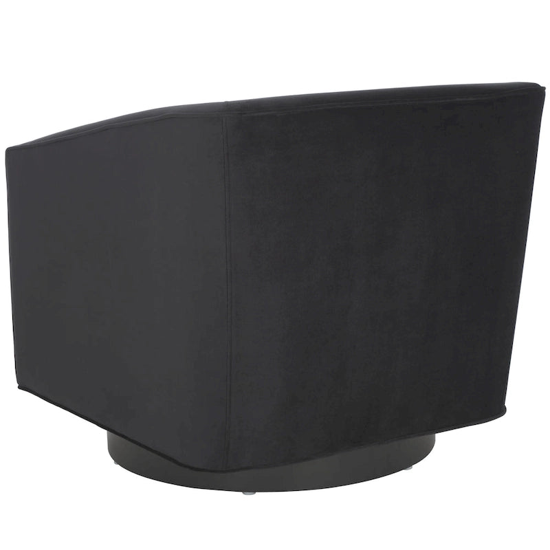 Velvet Swivel Accent Chair with Black Swivel Base