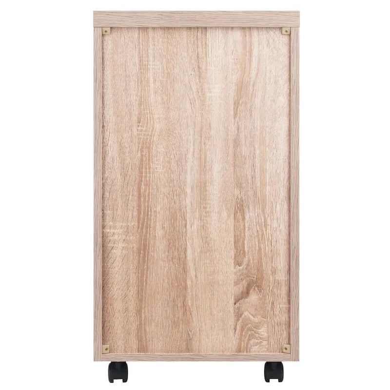 Mobile Storage Cabinet with 1 Drawer and Locking Casters in Linen White 15.75x18x29 Inch