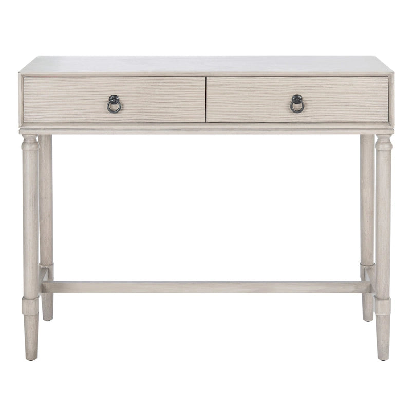 French Country Console Table with 2 Drawers and Carved Accents 36 Inch