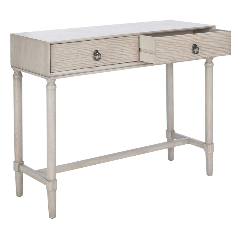 French Country Console Table with 2 Drawers and Carved Accents 36 Inch