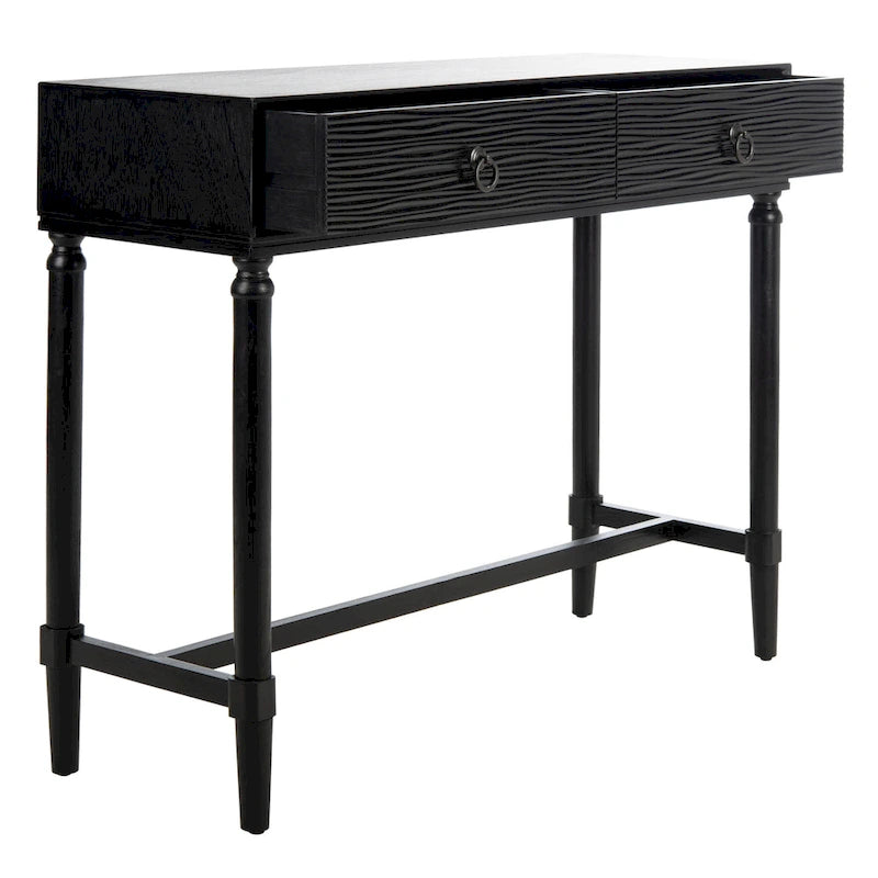 French Country Console Table with 2 Drawers and Carved Accents 36 Inch