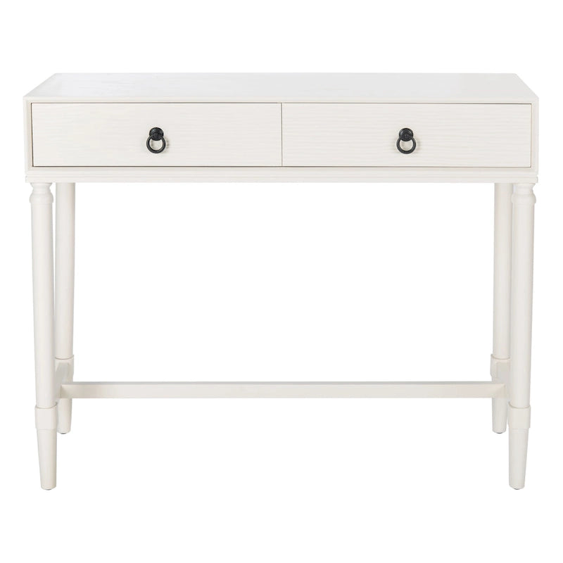 French Country Console Table with 2 Drawers and Carved Accents 36 Inch