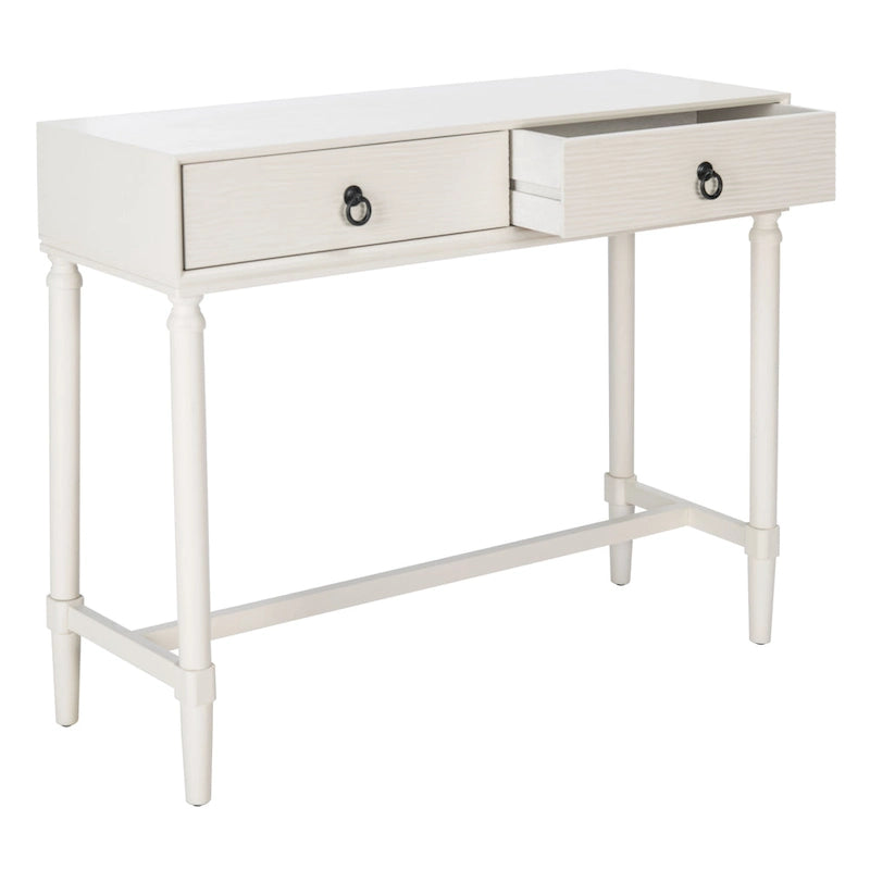 French Country Console Table with 2 Drawers and Carved Accents 36 Inch