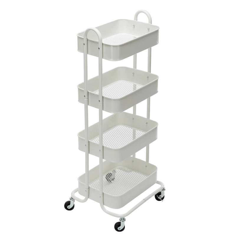 4-Tier Metal Rolling Utility Cart with Wheels 17.7x13.7x42.9 Inch