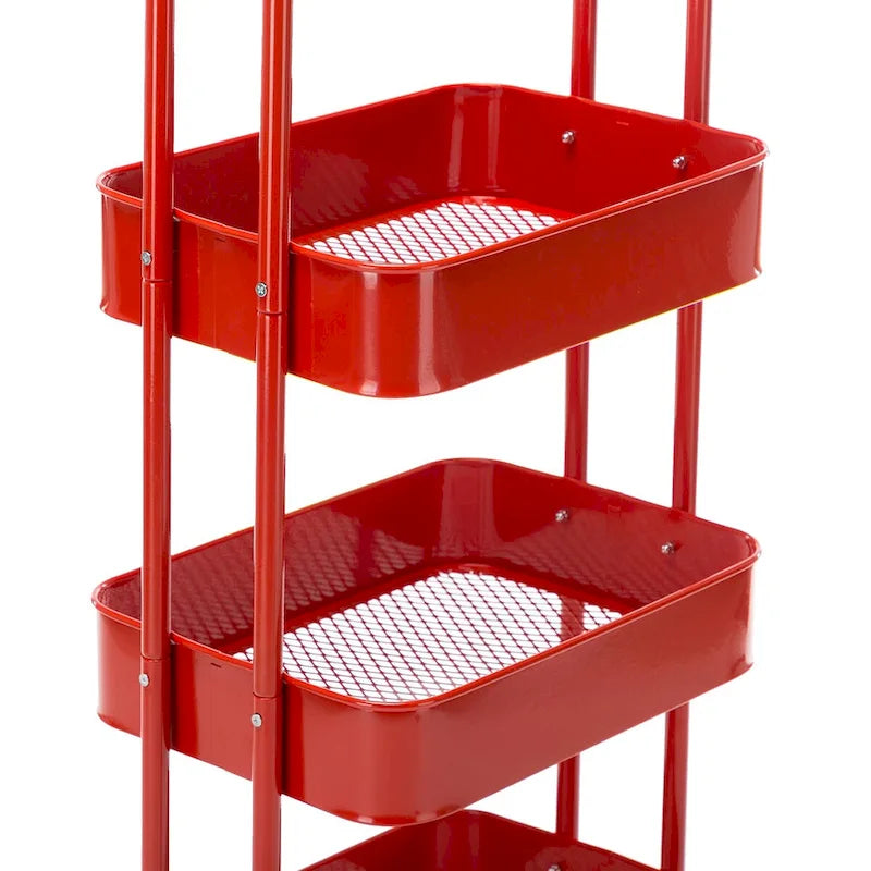 4-Tier Metal Rolling Utility Cart with Wheels 17.7x13.7x42.9 Inch