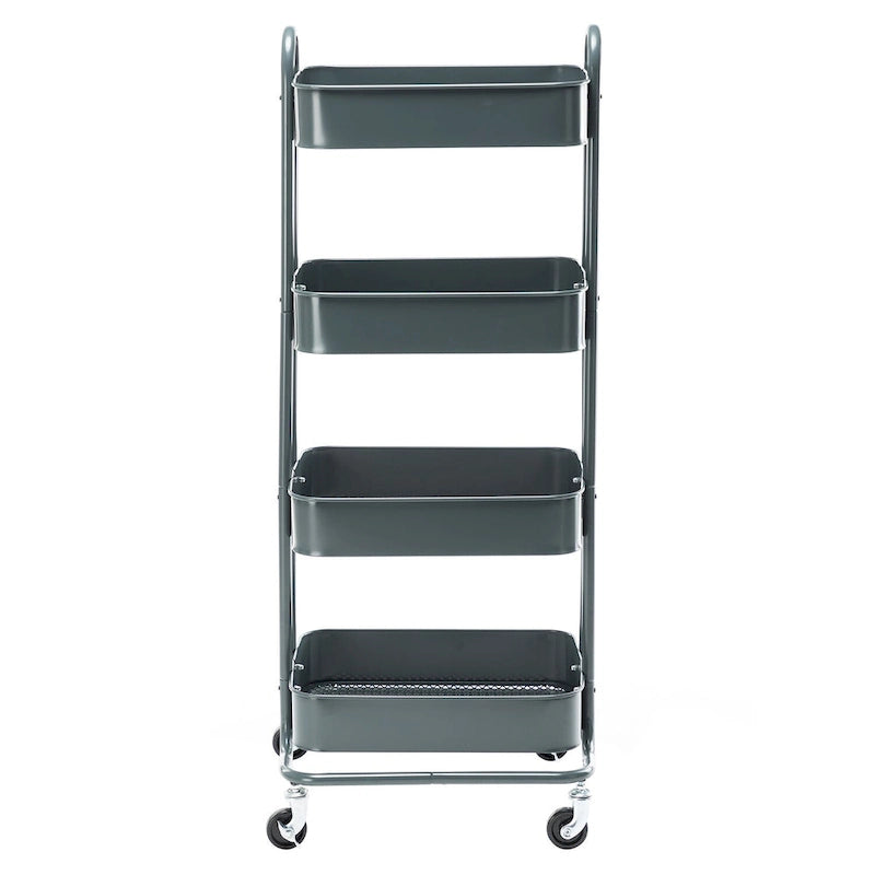 4-Tier Metal Rolling Utility Cart with Wheels 17.7x13.7x42.9 Inch