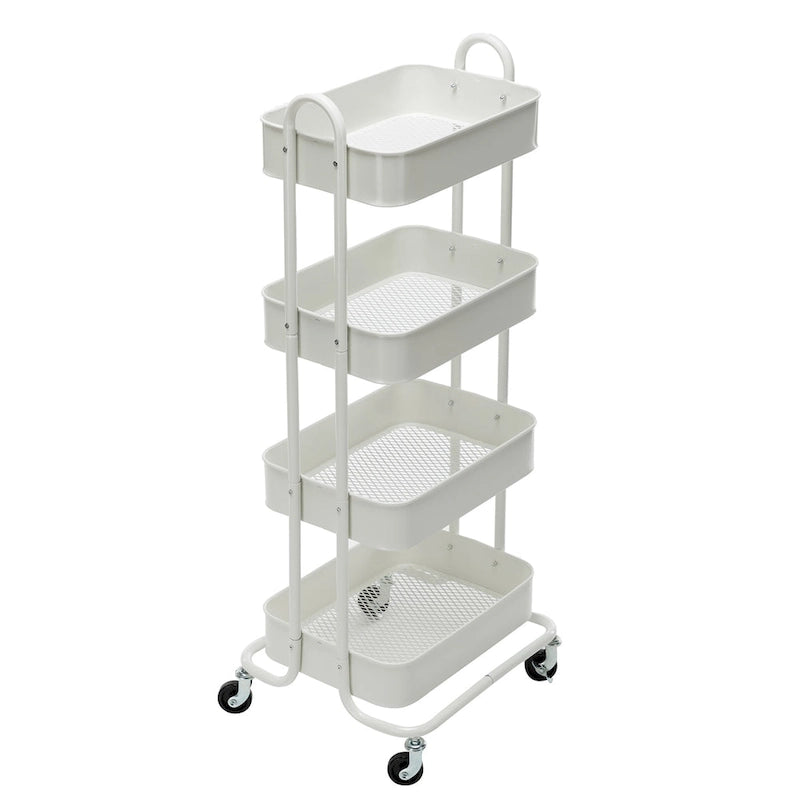4-Tier Metal Rolling Utility Cart with Wheels 17.7x13.7x42.9 Inch