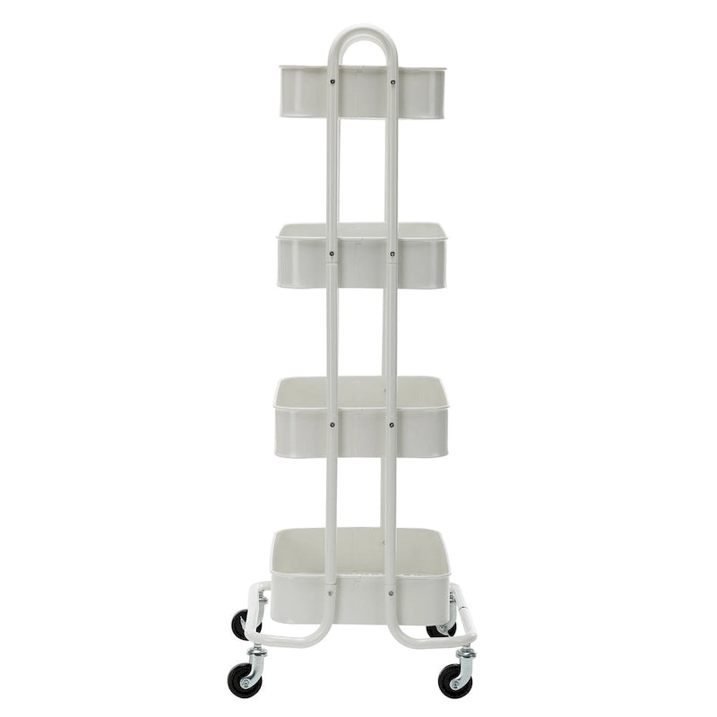4-Tier Metal Rolling Utility Cart with Wheels 17.7x13.7x42.9 Inch