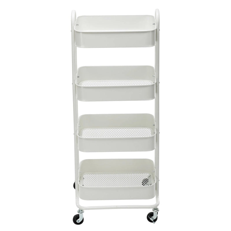 4-Tier Metal Rolling Utility Cart with Wheels 17.7x13.7x42.9 Inch