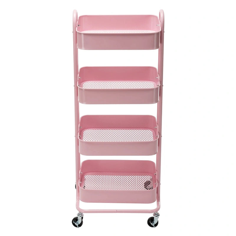 4-Tier Metal Rolling Utility Cart with Wheels 17.7x13.7x42.9 Inch