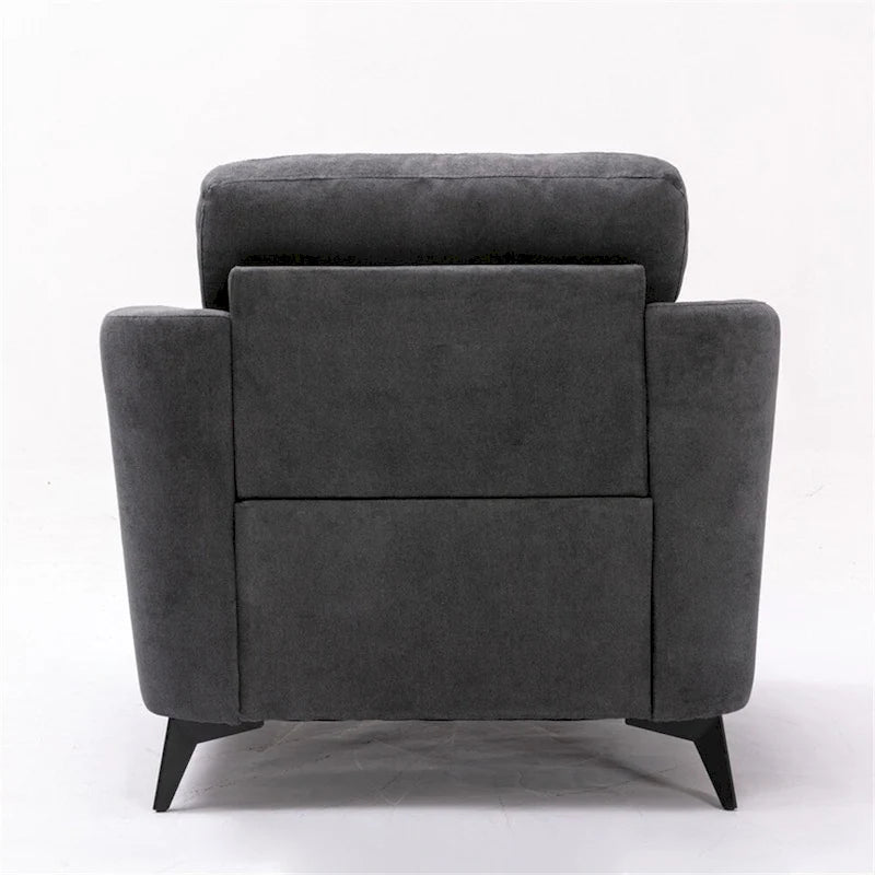 3-Piece Velvet Tufted Living Room Set Sofa Loveseat and Chair with Black Metal Legs
