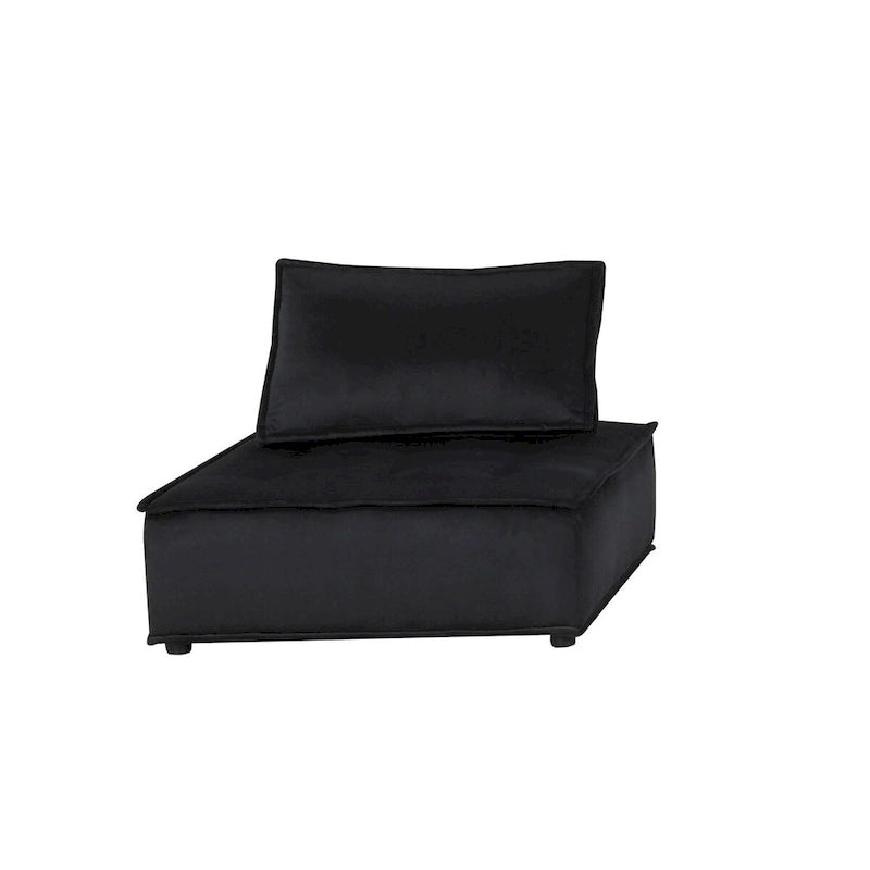 5-Seat Velvet Modular Sectional Sofa with Ottoman