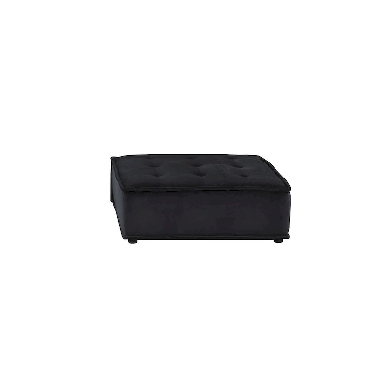 5-Seat Velvet Modular Sectional Sofa with Ottoman