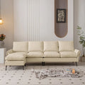 L-Shaped Sofa with Convertible Ottoman in Waterproof Technical Leather