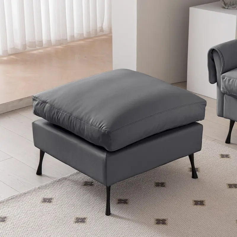 L-Shaped Sofa with Convertible Ottoman in Waterproof Technical Leather
