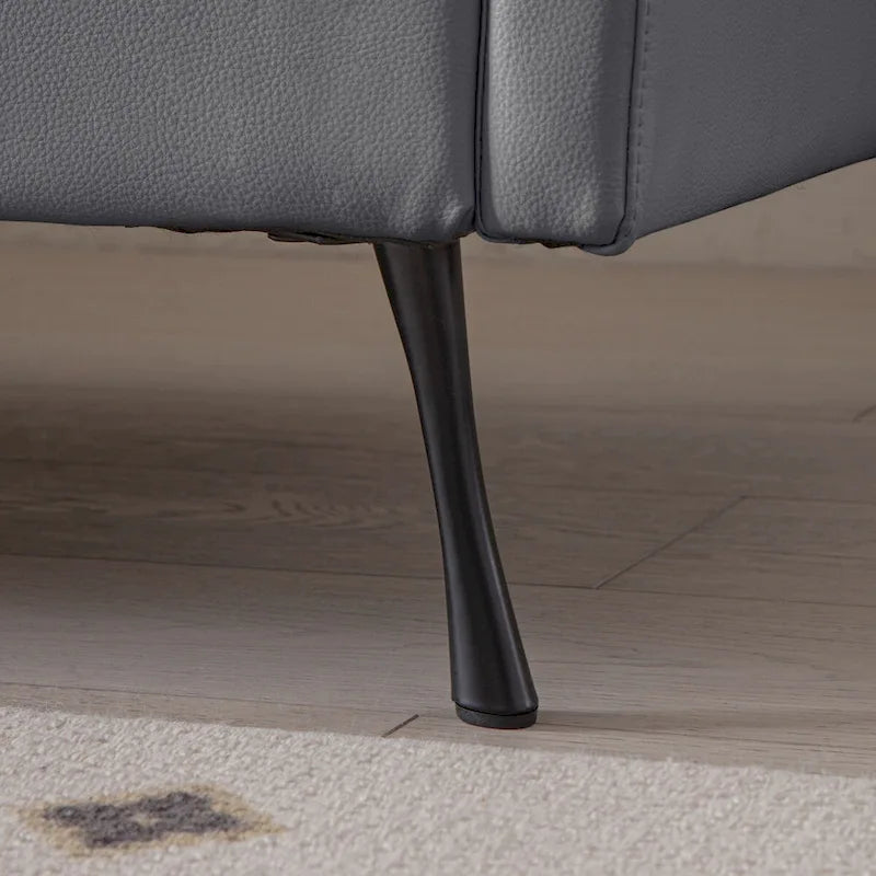 L-Shaped Sofa with Convertible Ottoman in Waterproof Technical Leather