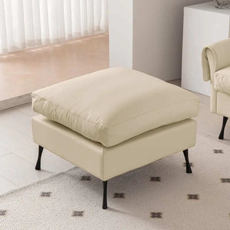 L-Shaped Sofa with Convertible Ottoman in Waterproof Technical Leather