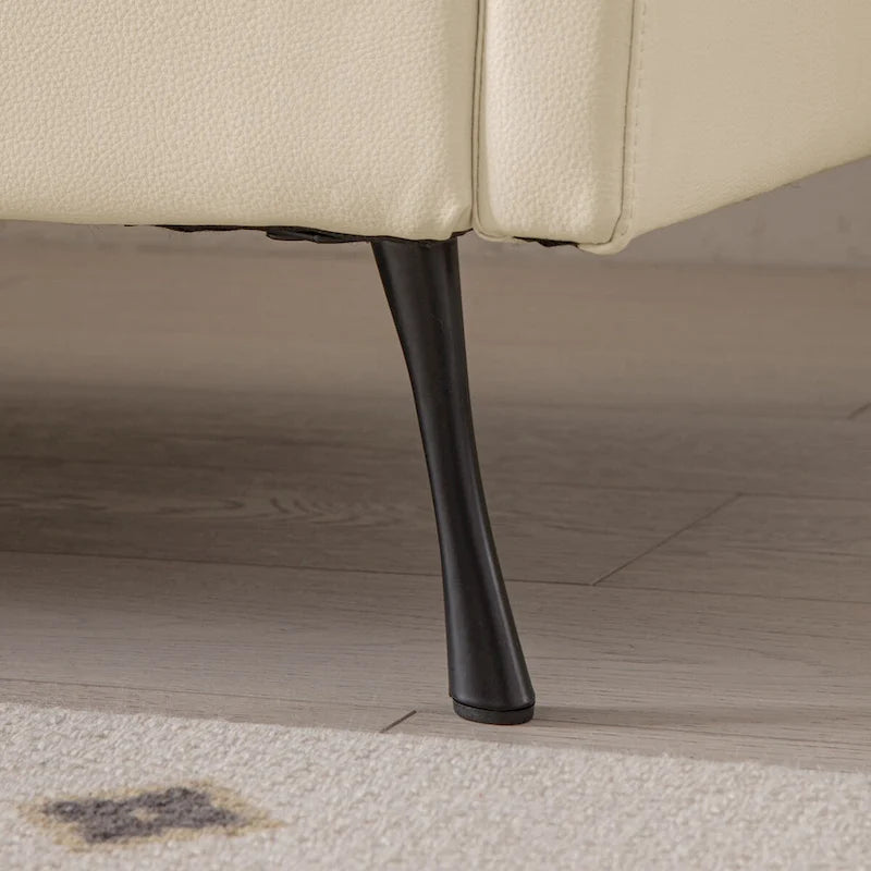 L-Shaped Sofa with Convertible Ottoman in Waterproof Technical Leather