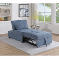 Convertible Sofa Chair with Pull-Out Bed and Sherpa Fabric