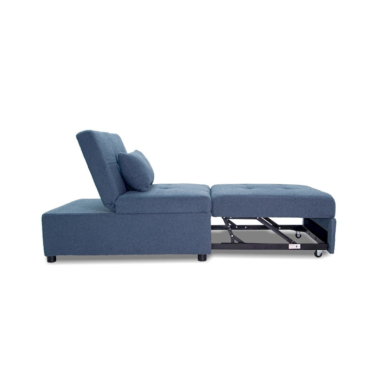 Convertible Sofa Chair with Pull-Out Bed and Sherpa Fabric