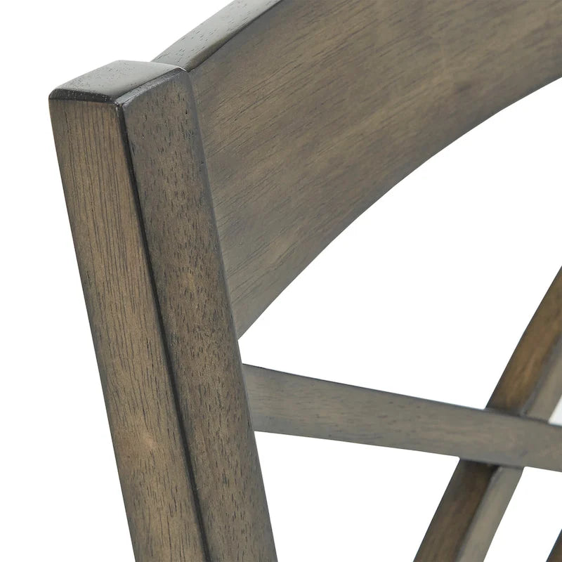 Espresso Finish Dining Chairs with Lattice Back and Upholstered Seat Set of 2