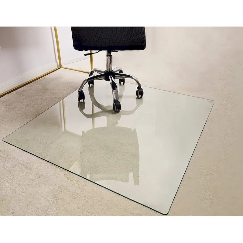 Tempered Glass Office Chair Mat for Hardwood Floor 46x55 Inch