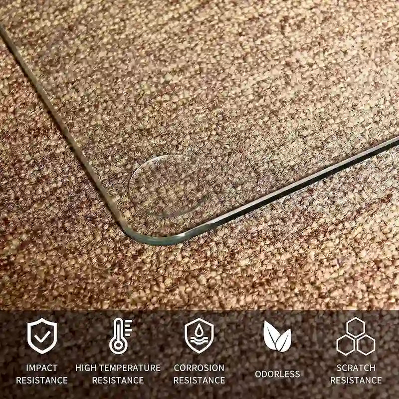 Tempered Glass Office Chair Mat for Hardwood Floor 46x55 Inch