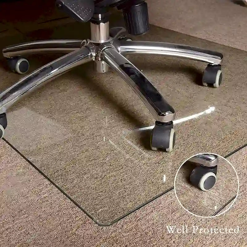 Tempered Glass Office Chair Mat for Hardwood Floor 46x55 Inch